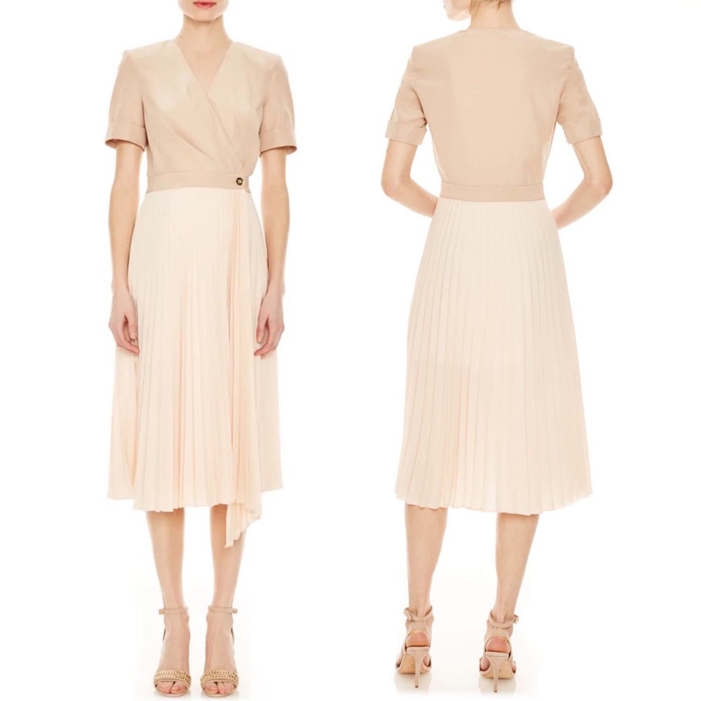 Sandro Gladis 2-in-1 Pleated Wrap Midi Dress 34